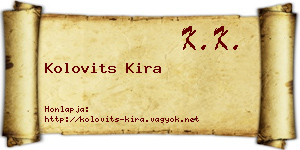 Kolovits Kira névjegykártya